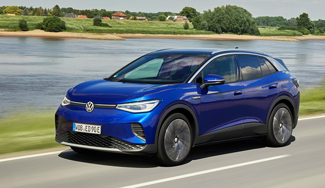 Elektroauto Volkswagen ID.4 Pro hat eine Mittelwerte von 485 km Reichweite